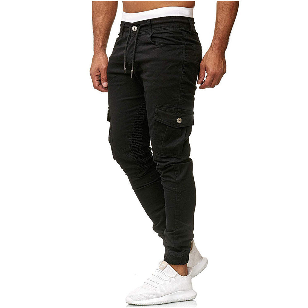 Men's Versatile Casual Sweatpants Woven Pocket Patchwork